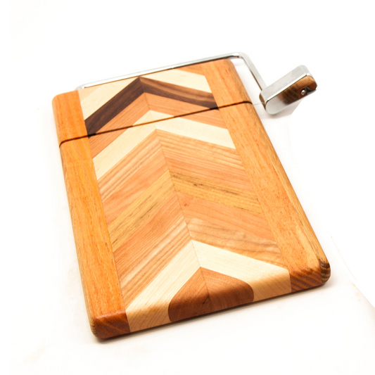 Herringbone Cheese board with wire cutter by Dickinson - © Blue Pomegranate Gallery