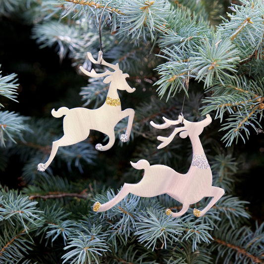 Tiny Reindeer Pair ornament by Sondra Gerber - © Blue Pomegranate Gallery