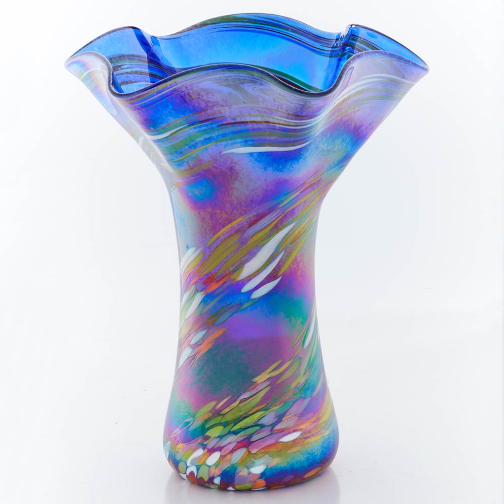 Rainbow Large Ruffle Vase by Glass Eye - © Blue Pomegranate Gallery