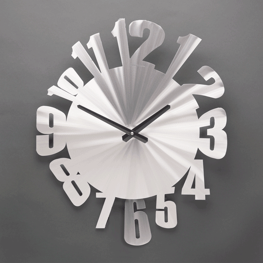 Warped - Aluminum Wall Clock  with Pendulum by Sondra Gerber - © Blue Pomegranate Gallery